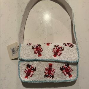 White Beaded Lobster Bag